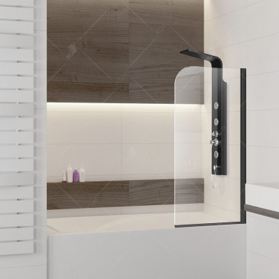 Шторка на ванну RGW SC-09B Screens 600 мм стекло прозрачное профиль черный (06110906-14)