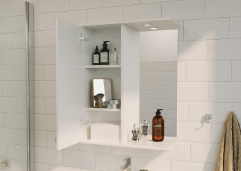 Зеркальный шкафчик для ванной 1Marka Story 58 1д. белый глянец белый (У99309)