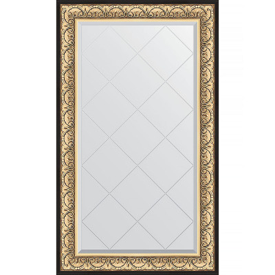 Зеркало настенное Evoform ExclusiveG 135х80 BY 4251 с гравировкой в багетной раме Барокко золото 106 мм