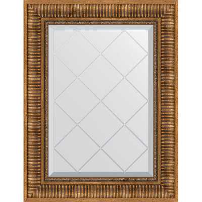 Зеркало настенное Evoform ExclusiveG 75х57 BY 4025 с гравировкой в багетной раме Бронзовый акведук 93 мм
