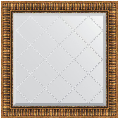 Зеркало настенное Evoform ExclusiveG 87х87 BY 4326 с гравировкой в багетной раме Бронзовый акведук 93 мм