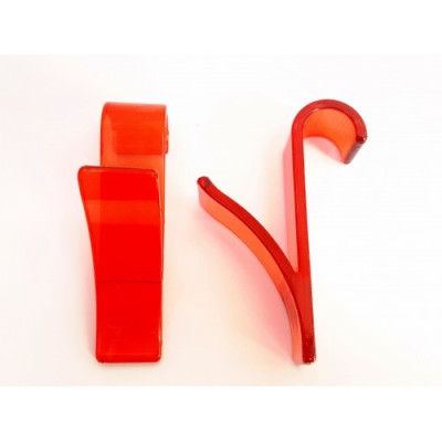 Крючки Primanova на полотенцесущитель ярко-красные, в комплекте 2 шт d=20мм, ABS- пластик M-B24-18