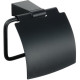 Настенный держатель туалетной бумаги Fixsen Trend FX-97810 с крышкой черный матовый  (FX-97810)