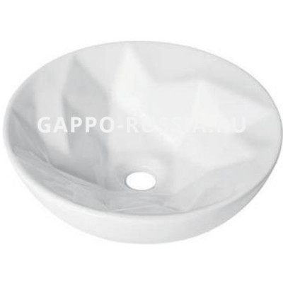 Раковина керамическая Gappo накладная круглая белая (GT307) 40,5x40,5x12,5 см (СНЯТ с пр-ва)