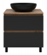 Тумба напольная Brevita Dakota 700x480x620 черный, темное дерево (DAK-07070-19/02-2Я) с раковиной  (УТ000015716)