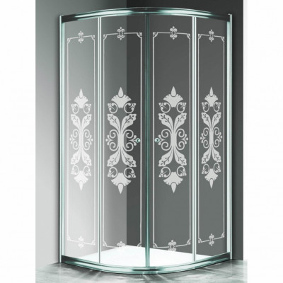 Душевой уголок Cezares, 100 х 100 х 195 см, стекло прозрачное узорчатое
