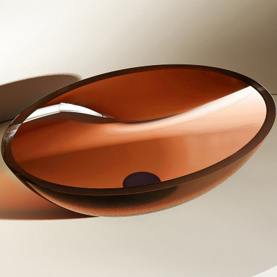 Раковина-чаша Abber Kristall 50 AT2802Opal коричневая овальная