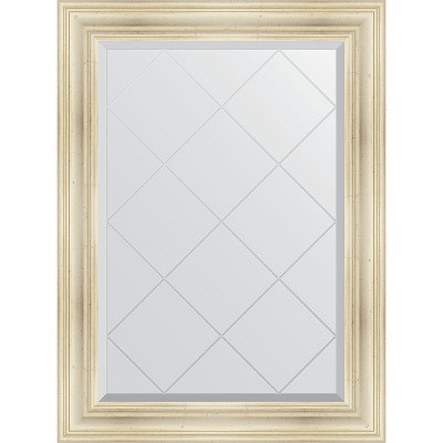 Зеркало настенное Evoform ExclusiveG 106х79 BY 4203 с гравировкой в багетной раме Травленое серебро 99 мм