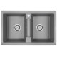Кухонная мойка кварц Paulmark Zwilling PM238150-GRM серый прямоугольная 2 чаши  (PM238150-GRM)