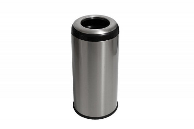 Урна для мусора Primanova металлическая круглая, LIMA, M-E24-K06, 36 л, 28,5х28,5х60 см нержавеющая сталь, пластик M-E24-K06
