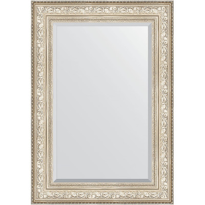 Зеркало настенное Evoform Exclusive 100х70 BY 3452 с фацетом в багетной раме Виньетка серебро 109 мм