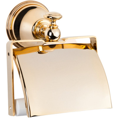 Настенный держатель туалетной бумаги TW Harmony TWHA219oro с крышкой золото