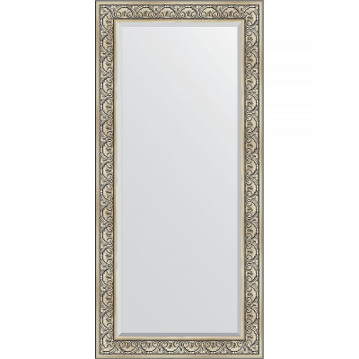 Зеркало настенное Evoform Exclusive 170х80 BY 3606 с фацетом в багетной раме Барокко серебро 106 мм