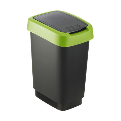 Rotho Контейнер для мусора Twist, черный/зелёный, 10 л
