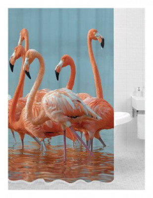 Bath Plus PRINT DSP3027 шторка для ванной (Фламинго), 180 см x 200 см
