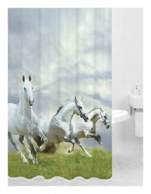 Bath Plus PRINT DSP3019 шторка для ванной (Лошади), 180 см x 200 см
