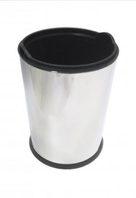 Урна Primanova круглая (12 л) с пластиковым контейнером, 33.5х24.5х24.5 см нержавеющая сталь D-20582