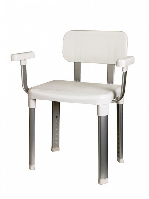 Стул-кресло с подлокотниками Primanova с регулир. высотой белый 34х42 см нагрузка-до 150 кг, алюминий, пластик M-KV19-01