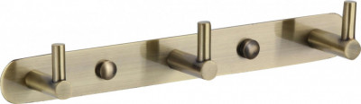 Планка с крючками для ванной (3 крючка) Savol S-007213C латунь бронза