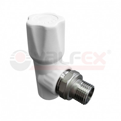Вентиль для радиатора угловой VALFEX STANDARD 20 мм х1/2" белый/серый (1014720012)